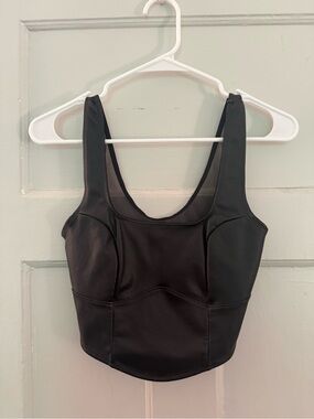 Colsie Black Faux Leather Cropped Bustier